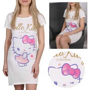 Hello Kitty Crème damesnachthemd, pyjama katoenen slaaphemd