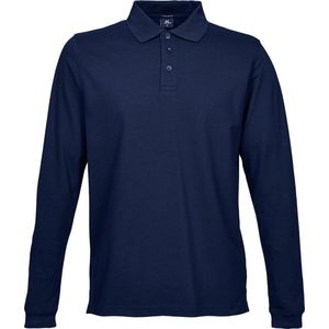 Tee Jays Heren Luxe Stretch Poloshirt met lange mouwen (Marineblauw)