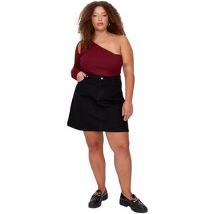 Trendyol Lichtblauwe Hoge Taille A-Vorm Denim Rok Tbbaw23Az00042