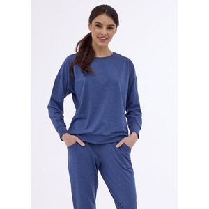Cornette Dames Pyjama Huispak Winter Lange Mouw Lange Broek Gabi Blauw 800/404 36 / S