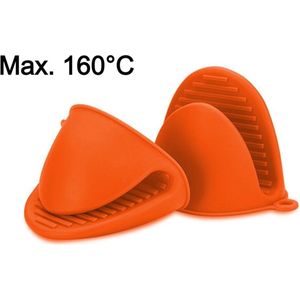IBBO® - 2x Pannenlap - Siliconen - Set van 2 stuks - Warmtebestendig - Hittebestendig tot 160ºC - Ovenhandschoenen - Keuken - BBQ - Anti-verbrandingshandschoenen - antislip rubber - hoge temperatuur - anti-hete handschoenen - Oranij