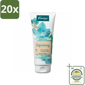 20 x Kneipp - Douche scrub - Refreshing - Mint & Eucalyptus - 200 ml - Grootverpakking - Douche Scrub - Huidverzorging - Exfoliatie - Mint En Eucalyptus - Jojoba Scrub