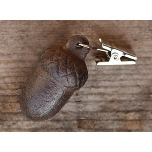 Tafelkleedgewichtjes gietijzer model Eikel per set van 4 stuks donkerbruin