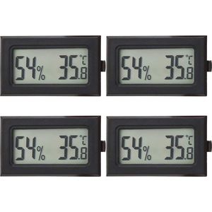 Digitale Hygrometer Thermometer - 4 Pack LCD Mini Temperatuur en Vochtigheidsmeters voor interieur Gebruik