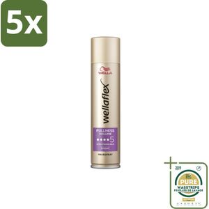 5 x Wella – Flex Fullness Volume Ultra Strong – Haarspray – 250 ml - Grootverpakking - Haarspray - Volume - Volle Haar - Haartype - Fixatie