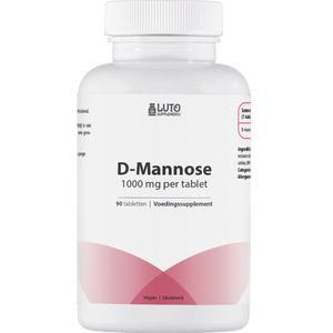 D-mannose tabletten - Hoog gedoseerd - 1000 mg per tablet - 90 porties per verpakking - Luto Supplements