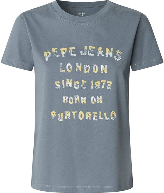 Pepe Jeans - Beth - T-shirt - Katoen - Met Korte Mouwen - Meerkleurig Artwork Logo