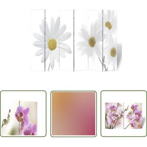 vidaXL Scheidingswand - Kamerscherm - Kamerscherm inklapbaar bloem 217x170 cm - Roomdivider - Vloerschot - Meubilair