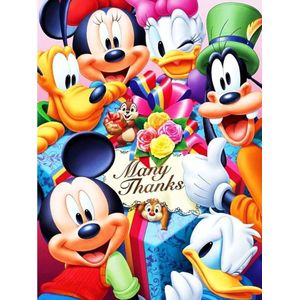 Diamond painting Disney Mickey Minnie Mouse Donald Katrien Duck Pluto Goofy 50x70 vierkante steentjes