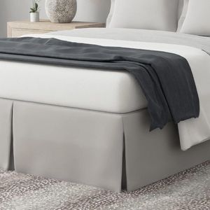 Op maat gemaakte bedmaker - 14 inch druppellengte - koning - zacht zilver Corner Bed Skirt
