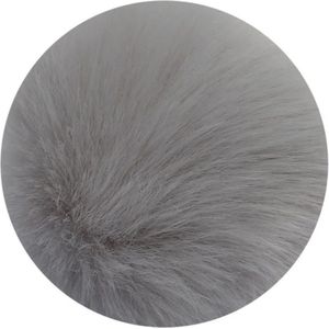 Hiden | Pompom Sleutelhanger - Fluffy - Sleutelaccessoires - Sleutelhanger Vrouwen - Sleutelhangers - Gift | Grijs