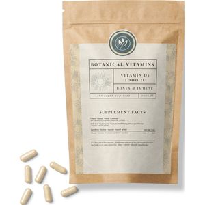 Vitamine D3 1000 IU - Voordeelverpakking - 360 capsules - 100% composteerbare verpakking - Botanical Vitamins