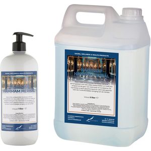 Handzeep Hammam Herbal 1 liter met gratis pomp - hervulbaar + Jerrycan 5 liter navulling