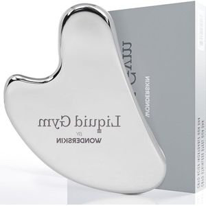 Gua Sha Facial Tool - Gezichtsmassager voor het verminderen van spanning, wallen en rimpels - Roestvrijstalen gezichtsbeeldhouwgereedschap - Jawline Shaper