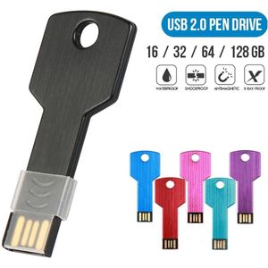 128GB USB Stick in Sleutelvorm – Metalen Hoge Snelheid Pendrive met Echte Opslagcapaciteit – USB Flash Drive voor Bestanden, Foto’s, Video’s en Back-up