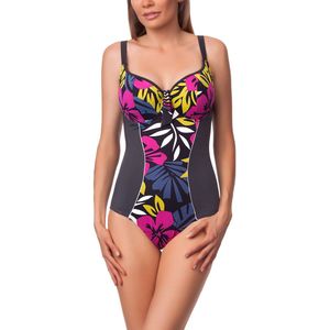 Antie Dames Zwemkleding – Badpak – Zwart/Wit – 38C - AN-MAKIRA-O