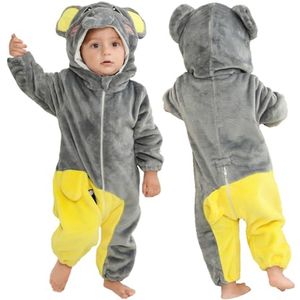 Hooded Baby Romper Winter Flannel Jumpsuit 2-36 Months