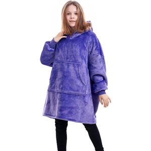 JAXY Hoodie Deken - Snuggie - Snuggle Hoodie - Fleece Deken Met Mouwen - 1150 gram - Paars