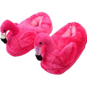 Pantoffels - Flamingo - Dierensloffen - Pluche - Zachte Binnenschoenen