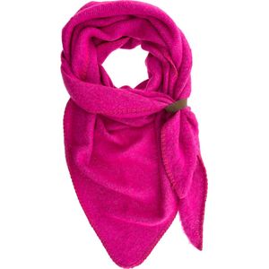 LOT83 Sjaal Nina - Vegan leren sluiting - Omslagdoek - Ronde sjaal - Neon Pink - 1 Size fits all