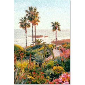 Graphic Message - Print op Dibond Aluminium - Palmbomen - California - Landschap - Tropisch - Zee