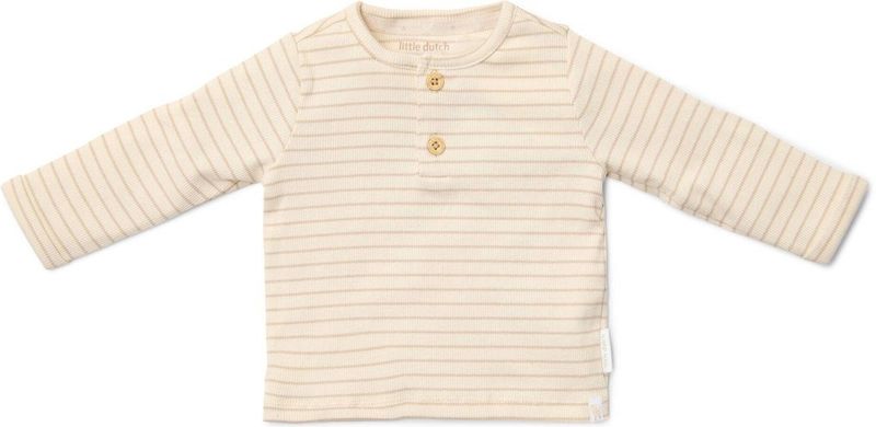 Little Dutch - Baby Shirt - Lange Mouw - Soft Beige Stripe