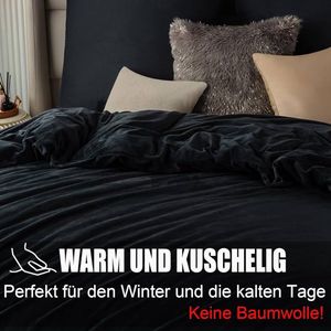 Flanel-microvezel dekbedovertrek - warm en zacht - 1 stuk - 155 x 220 cm