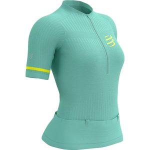 Compressport | Trail Postural Top Shortsleeve | Dames | Eggshell Blue/Safety Yellow | S -