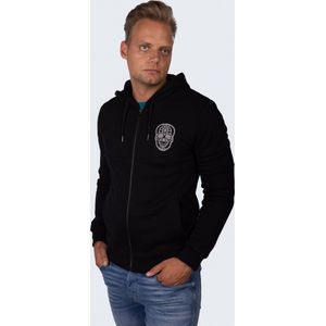 Black And Gold HOODIE met zipper ZWART XS
