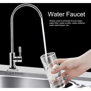 Zinklegering kraan met één hand verchroomd draaibare 360° - omgekeerde osmose-hals - keukenkraan met drinkwaterfilter - 1/4 inch .