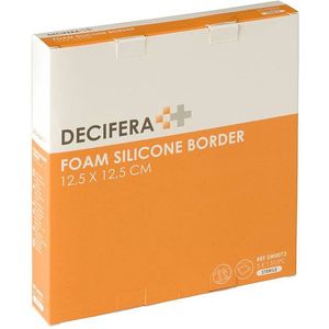 Decifera Foam Silicone border - Silicone wondpleister - 12,5 x 12,5 cm - 5St.