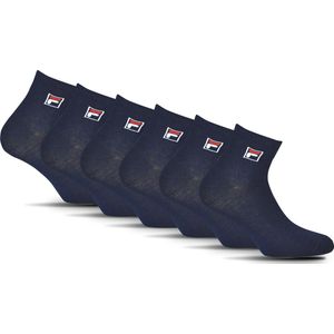 FILA - Quartersokken / Enkelsokken - 6 Pack - Maat 35/38 - Navy - Klein Logo op de enkel