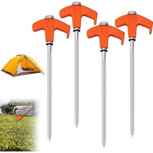 Schroef Tent Stakes Ground 203 cm - 4 stuks grondpennen grondankers - Metaal, zeskantharingen