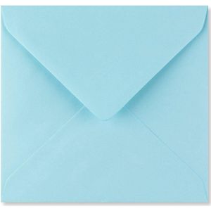 Baby blauwe vierkante enveloppen 15,5 x 15,5 cm 100 stuks