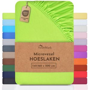 NatureMark - Microvezel Hoeslaken - Appelgroen - 120x200 cm - Geschikt voor Matrassen tot 25 cm Hoogte