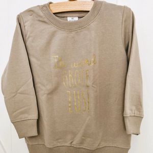 Sweater trui voor kind - Big Sister - Maat 74 beige goud - ik word grote zus - big sis sister hoera Zwanger - Geboorte - Gezinsuitbreiding - Aankondiging - Cadeau - Zwangerschapsaankondiging - Girl