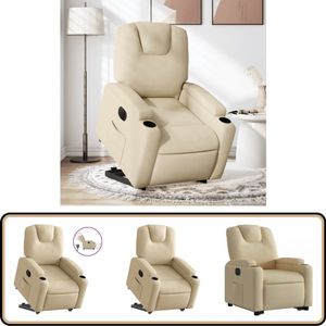 vidaXL Sta-op-stoel - Elektrisch Verstelbaar - Crème Elektrische Sta-op-stoel - Sta-opstoel - Rolstoelhoogte - Luxe Fauteuil - Comfortabele Stoel