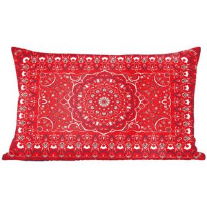 Sierkussens - Kussentjes Woonkamer - 50x30 cm - Perzisch Tapijt - Vloerkleed - Mandala - Rood