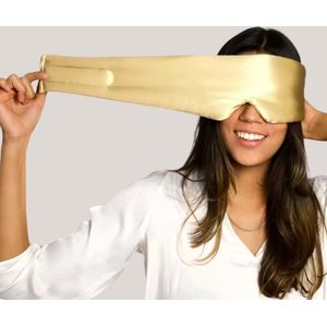 NIMABO Zijden Slaapmasker - Silk Sleep Mask - Verduisterend Oogmasker - Zijdezacht - Premium Slaapmasker - Goud