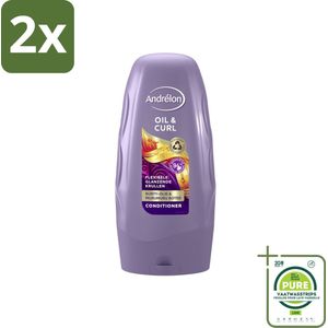 Andrélon - Oil & Curl - Conditioner - 250 ml - Voordeelverpakking - 2 stuks - Krullen conditioner - Krullend haar