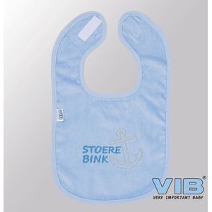 VIB® - Slabbetje Luxe velours - Stoere Bink met anker (Blauw) - Babykleertjes - Baby cadeau