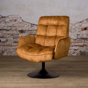 Draaifauteuil Tropea | Velvet Okergeel