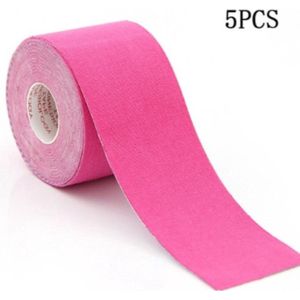 Facelift Tape - Premium Face Lift Band 5 Rollen - Gezichtstape Voor Ogen Nek & Gezicht - Roze - 2.5CM X 5M - Waterdicht
