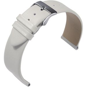 EULIT horlogeband - leer - 20 mm - wit - metalen gesp
