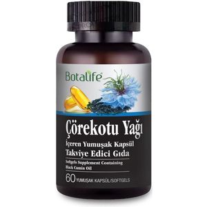 Botalife - Zwartezaadolie Softgel - Zwartzaadolie Capsule -Zwartzaadolie- Voedingssupplement - Koudgeperst - Black Seed Oil Capsules - Çörek Otu Yağı Kapsülü - Halal - 60 Stuks
