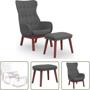 The Living Store Relaxstoel Geborsteld Stof 70x77x94 cm - Donkergrijs