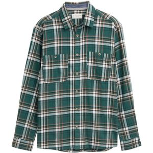 TOM TAILOR - Overhemd - Bruin - Flanel - Geruit - Lange Mouw