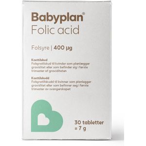 Babyplan Foliumzuur 400 mcg – 90 Tabletten – Kinderwens & Zwangerschap – Zonder Gelatine – Vitamine B11