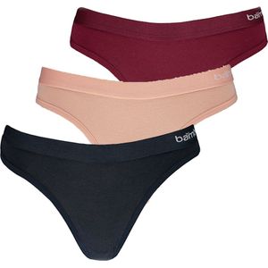 Apollo Dames String Rood/Roze/Blauw Bamboe 3-pack - Maat L