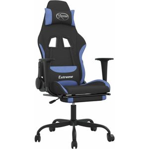 vidaXL-Massage-gamestoel-met-voetensteun-stof-zwart-en-blauw